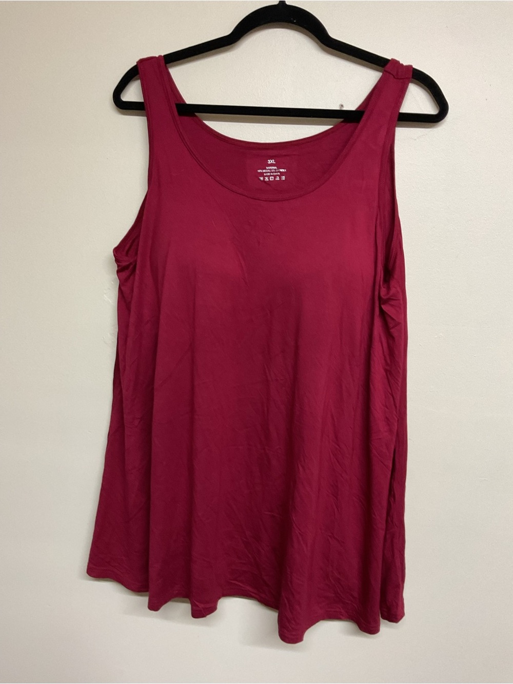 Women's Scoop Neck Tank Top with built in bra- Berry